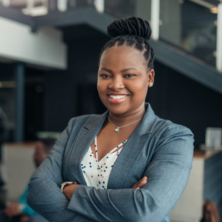 Portrait of a confident black businesswoman with all african ame